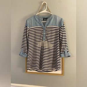 Striped jean blouse